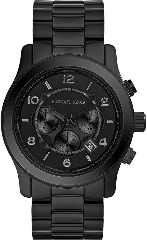 michael kors men's black watch sale|Michael Kors matte black watch.